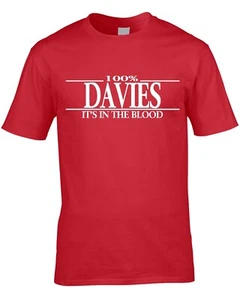 Camiseta Davies Apellido Para Hombre Apellido Novedad Divertida Regalo Camiseta Camisetas - Imagen 1 de 6