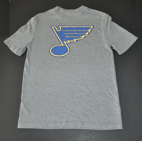 BNWT St. Louis Blues Mens Gray T-Shirt (S) Small Jersey Shirt Cover