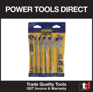 New Irwin 6 Piece Speedbor Blue Groove Spade Bit Set 10-25mm - Picture 1 of 1