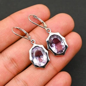 Natural Amethyst Earring, Handmade Earrings, Silver Earring, Silver Jewelry - Picture 1 of 4