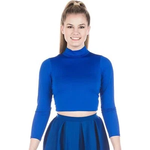Womens' Cheerleading Basic Bodyliner Top Sportswear Large Royal Blue - Picture 1 of 5