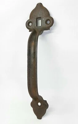 ANTIGUA MANIJA DE PUERTA ESTILO PALANCA PULGAR METAL HIERRO FUNDIDO HERRAJES RÚSTICOS RESCATADOS Foto 1 de 4