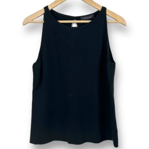 Ann Taylor Women's Size M Sleeveless High Neck Black Tank Keyhole Back New - Picture 1 of 10