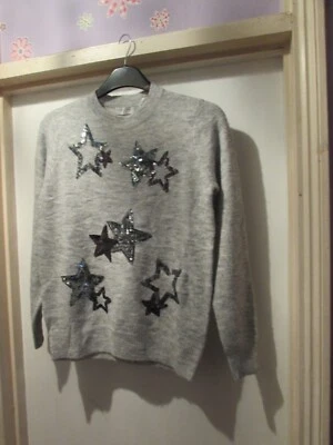 JERSEY SEÑORA GRIS NAVIDAD/ESTRELLA TEMÁTICA/ESTAMPADO CON LENTEJUELAS TALLA S DE PAPAYA Foto 1 de 4