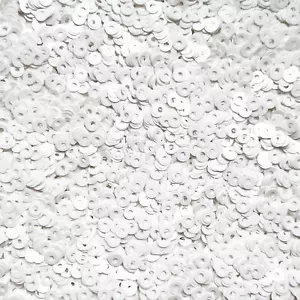 3 mm flache Pailletten weiß blickdicht mittleres Loch - Bild 1 von 1