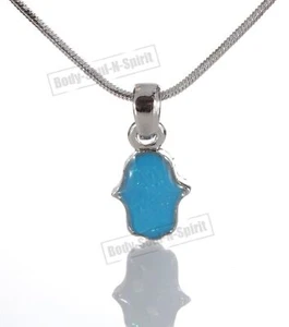 Medallón de cuidado de ópalo Hamsa collar de mano protección éxito colgante alivio regalo - Imagen 1 de 12