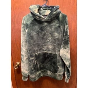 SPARK PAWS VELVET UNISEX GREEN & WHITE VELVET HOODIE Size XL - Bild 1 von 4