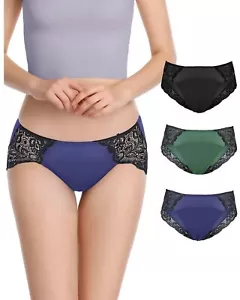 Period Underwear Menstrual Panties Postpartum Lace Hipster Briefs - Picture 1 of 5