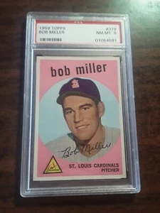 1959 TOPPS #379 BOB MILLER - CARDINALS - PSA 8 NM-MT - Picture 1 of 2