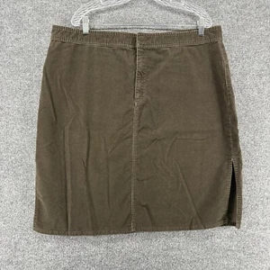 GAP Corduroy Skirt Plus Size 20 Brown Straight Side Slit Boho Casual 90s Ranch - Picture 1 of 7