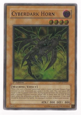 YuGiOh Cyberdark Horn CDIP-EN001 1st Edition Ultimate Rare NM - Image 1 of 2
