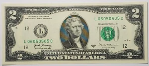 2017 A $2 GEM UNC note with very fancy serial# L06050505C - Picture 1 of 2