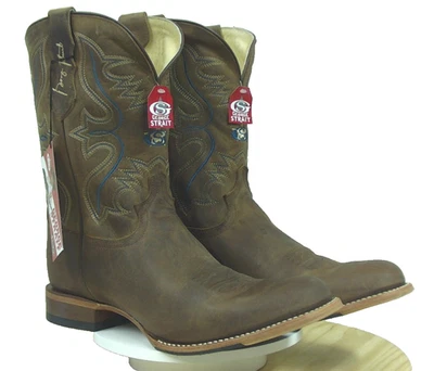 Justin Wells 11" George Strait - Bota Hombre Western - Talla 8017 Talla 11.5 D Foto 1 de 4