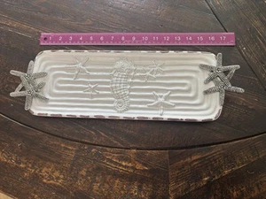 Mud Pie Sea Horse Serving Tray w/ Starfish Handles  - Picture 1 of 10