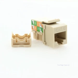 Eaton Ivory Cat6 Snap-In Modular Data Jack 110 Style 8-Position RJ45 5546-6V - Foto 1 di 5