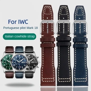 Genuine Italian Leather Strap for IWC Big Pilot Portuguese Watch 20mm 21mm Band - Picture 1 of 15