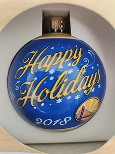 2018 Golden State Warriors Official NBA Basketball Christmas Ornament Glass - Picture 1 of 5