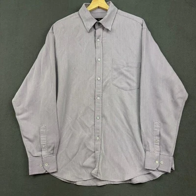 Bugatchi Uomo Dress Shirt Men's Size XL Blue Microfiber Long Sleeve Button Down - Image 1 of 4