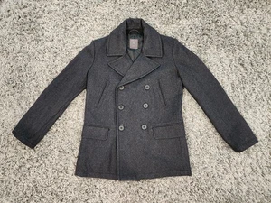 Men's GAP Wool Blend Peacoat Jacket Gray XS Double Breasted Sailor  - Picture 1 of 9
