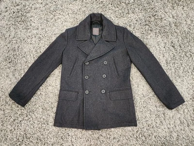 Men's GAP Wool Blend Peacoat Jacket Gray XS Double Breasted Sailor  - Image 1 of 4