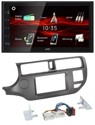 JVC USB Bluetooth MP3 DAB 2DIN Autoradio für Kia Rio UB 11-14 anthrazit - Bild 1 von 4