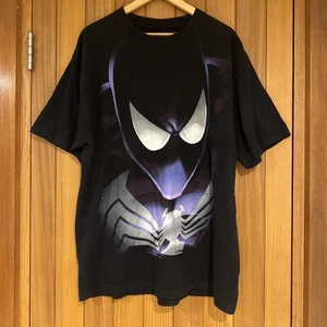 MARVEL Mad Engine Venom Rare Vintage Mega Print T Shirt L Black Spiderman Y2K XL - Picture 1 of 7