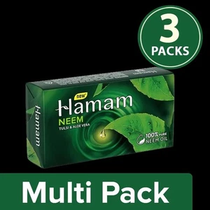 Hamam Neem, Tulsi & Aloe Vera Ayurvedic Soap Bar - Pack of 3 -Free Ship - Picture 1 of 16