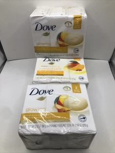 Lot Of 9 Bars Of Dove Glowing (With Mango And Almond Butter) Soap 3 Packs Of 3 - Picture 1 of 2