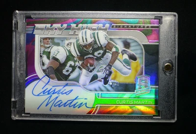 2021 Spectra Marble Prizm Curtis Martin Sky High On-card Autograph #ed /4 Low - Image 1 of 2