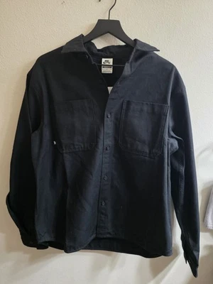 Camisa Nike SB de Lona de Algodón Calce Suelto Nueva con Etiquetas $95 Talla Mediana Negra FV7345-010 Foto 1 de 4
