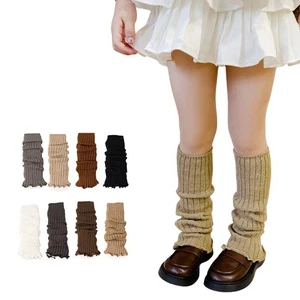 Calzini invernali caldi elasticizzati all'uncinetto maglia a righe bambina bambino - Foto 1 di 10