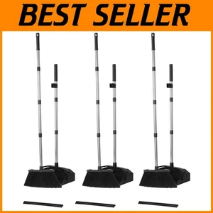 51'' Long Handle Broom Set with Self-Cleaning Dust Pan for Restaurants & Garages - Picture 1 of 11