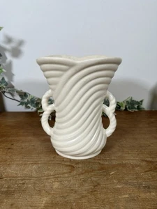 Sylvac Twin Handled Vase Urn Model 1307 Rope Effect Antique White 1940s Vintage - Picture 1 of 7