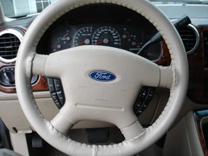 SAND 2006 Lincoln Mark LT Leather Steering Wheel Cover Wheelskins 15 3/4 X 3 7/8 - Picture 1 of 11