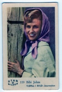 1960s Swedish Film Star Card Star Bilder D #119 Pop Singer Actress Bibi Johns