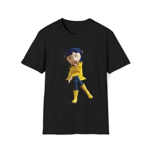 Coraline Movie Halloween Laika Raincoat Spooky Cartoon Unisex T-Shirt - Picture 1 of 3