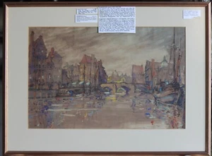 David Robertson 1886-1944 Matita Acquerello Mechelen/Malines Anversa Belgio - Foto 1 di 7