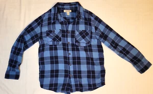 Boys Shirt Size M 8/10 Cherokee Blue Plaid Long Sleeve Button Down - Picture 1 of 5