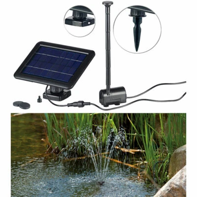 Teich- und Springbrunnen-Pumpe mit 2-Watt-Solarpanel und Akkubetrieb - Bild 1 von 4