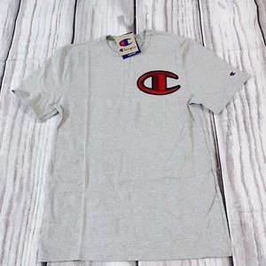 Champion Heritage Tee Logo Short Sleeve Gray Cotton TShirt M Men (Ts) - Picture 1 of 6