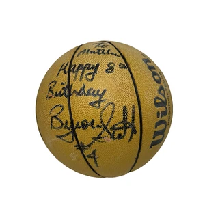 Signed Basketball Byron Scott “Happy 8th Birthday Matthew” #4 Wilson Korea READ - Picture 1 of 13