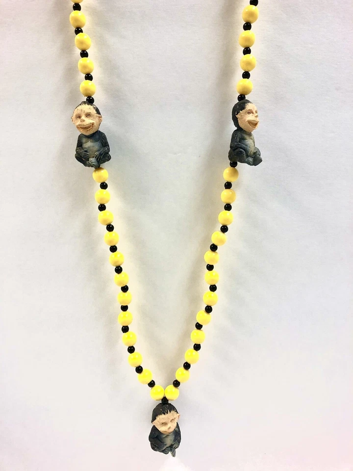 Monkeys Animal Mardi Gras Carnival Holiday Theme Party Favor Gift Bead Necklace - Image 1 of 1