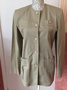 Planet Lightweight Pale Olive Green Safari-style Jacket, 100% Cotton, Size 8 - Picture 1 of 4