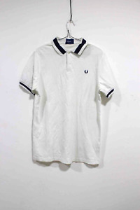 Fred Perry Twin Tipped Polo Shirt mens White Short Sleeve top size L M3600