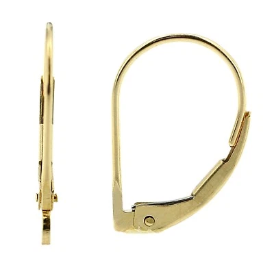 14k Yellow Gold Leverback Earring Mounting Dangling Setting Standard Plain Style - Image 1 of 4