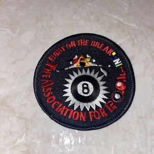 The Association For Pool Inc. “Eight On The Break” Patch - Circular Patch 3” NEW - Picture 1 of 3
