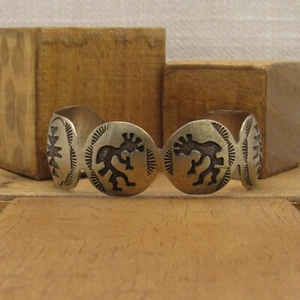Brushed Sterling Silver Kokopelli Cuff Bracelet + - Picture 1 of 4