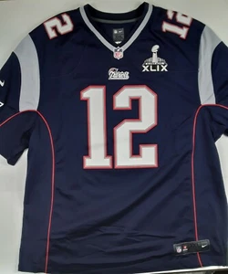 New England Patriots Tom Brady Super Bowl XLIX 49 Patch Jersey Nike On Field 3XL - Picture 1 of 10