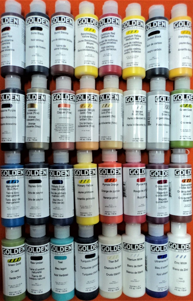 Golden Fluid Acrylic Paint, 4 oz. bottles, flat-rate shipping - Image 1 of 1