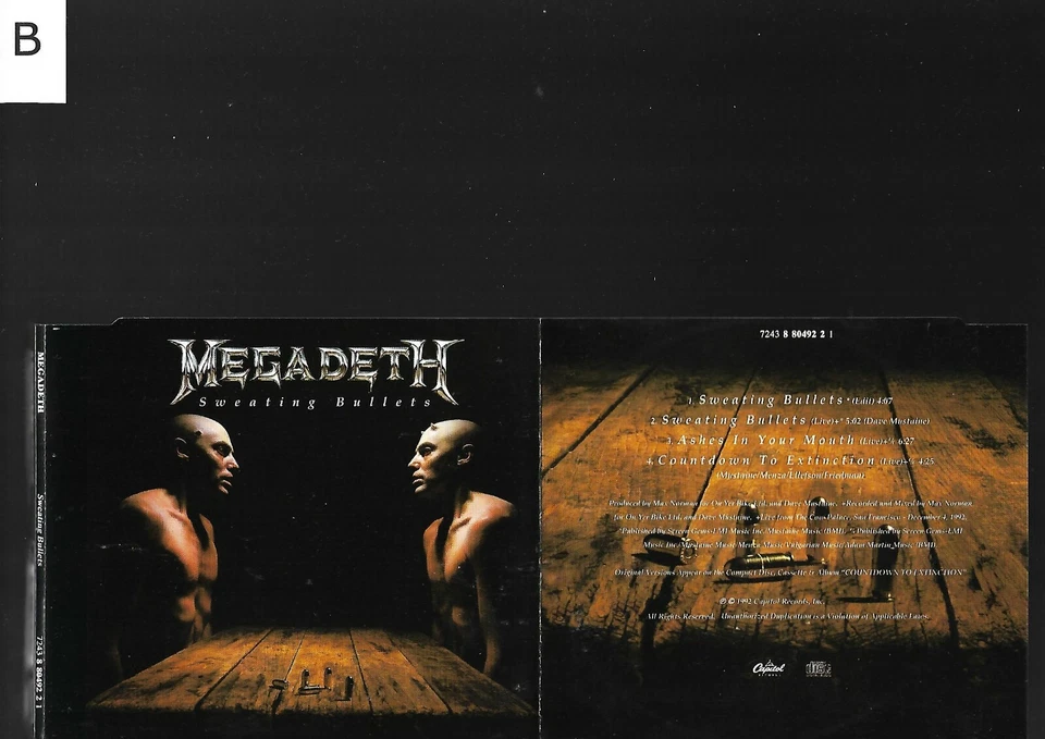 CD Mega Deth Sweating Bullets aus dem Jahr 1992 CD ist in einem guten zustand  - Bild 1 von 1